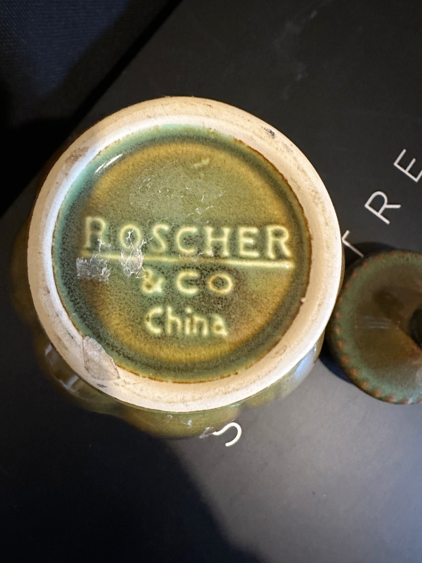 Vintage Roscher & Co Hobnail Tiger Eye Sugar Bowl